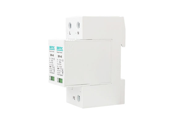 Protección contra sobrecargas del carril del estruendo de la clase II Imax 40kA 2P 20-40kA del pararrayos sobre el voltaje SPD