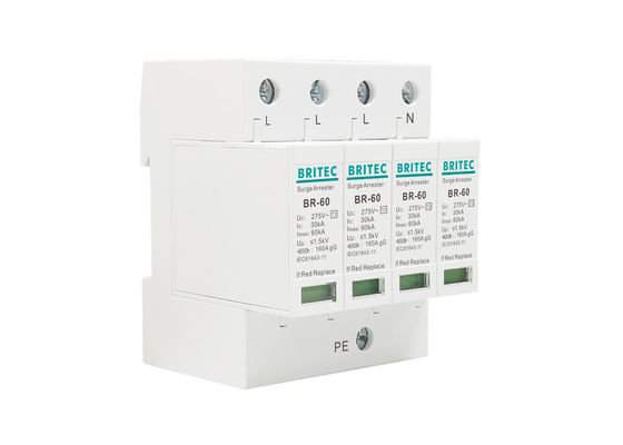 60kA AC275V DIN Rail Mount Surge Lightning Arrestor SPD para la protección de la energía eléctrica