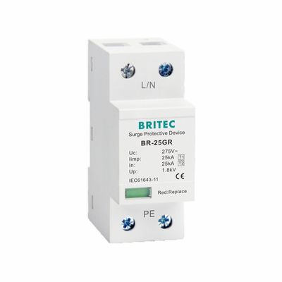 Dispositivo de Protección contra Sobretensiones Clase I 25kA Tipo 1 Protector contra Rayos Uc 150V 275V 320V T1