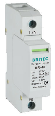 BR-40 3P+1 Protector contra sobretensiones Dispositivo Protector contra rayos Protector contra sobretensiones de 18 mm