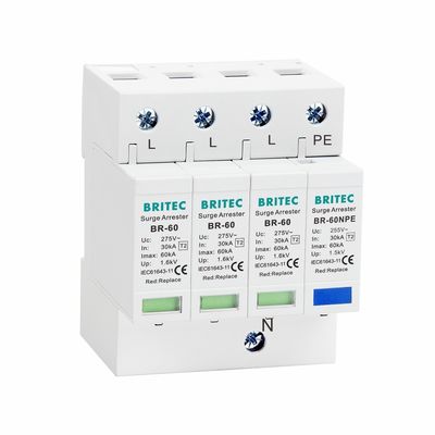 Dispositivo de protección contra sobretensiones de 275V 60KA con tipo 3+NPE para protección contra rayos