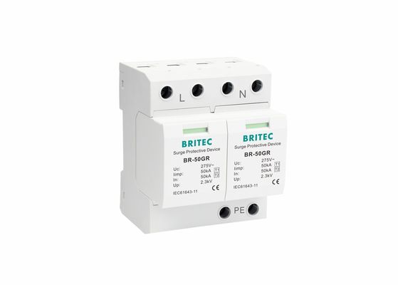 Sistema de CA 2P 50KA T1 Protector contra rayos Dispositivos de protección contra sobretensiones