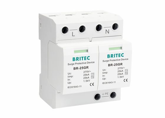 Dispositivo de protección contra sobretensiones de 25 kA de fase única IP20 Tipo 1