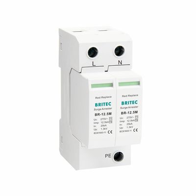 Protector contra sobretensiones de 320 V, detector de rayos 2P DIN, montado en el tren, SPD para protección contra rayos