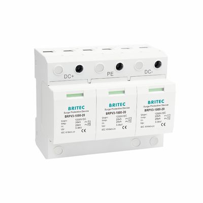 BRPV3-1000-20 Dispositivo de protección contra sobretensiones de corriente continua 1000V Sistemas solares spd 1000v dc t1 t2