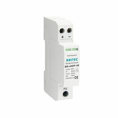 BR-40DP 48 Tipo 2 DC 48V SPD 40kA Dispositivo de protección contra sobretensiones con carcasa termoplástica UL94-V0