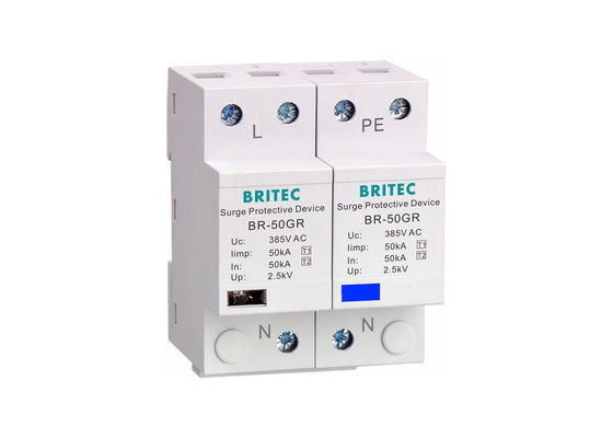 El SPD acciona los protectores de sobretensiones del relámpago del dispositivo de protección contra sobrecargas 385v 1p + NPE