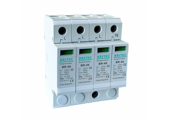 estándar del IEC 61643-11 del protector de sobretensiones de 4P 40KA 275V 4 poste