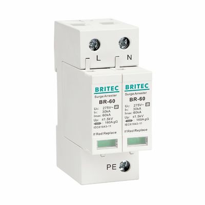 BR275-60 2P 2P ac SPD 60kA 2P Dispositivo de protección contra sobretensiones de fase única (SPD) Dispositivo de protección contra sobretensiones de arresto de sobretensiones