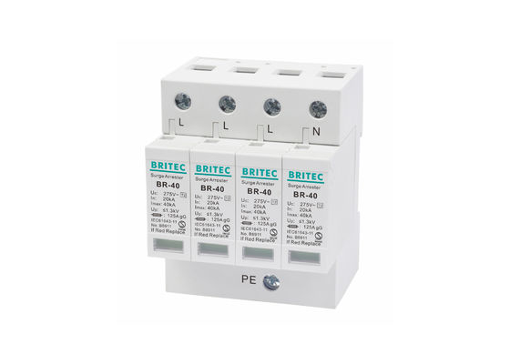 Dispositivo trifásico de protección contra sobretensiones de baja tensión 40KA SPD para protección de redes eléctricas
