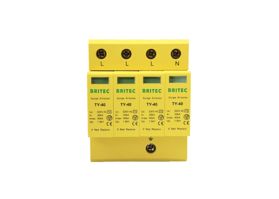 4P 40KA Protección contra rayos AC de 3 fases Protector contra sobretensiones de arresto Clase C IP20