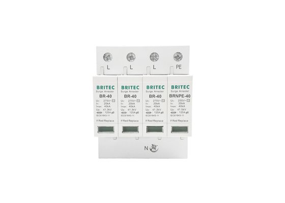 40kA 275V/255V Dispositivo de protección contra sobretensiones SPD de tipo 2 para el ferrocarril industrial DIN de 3 fases