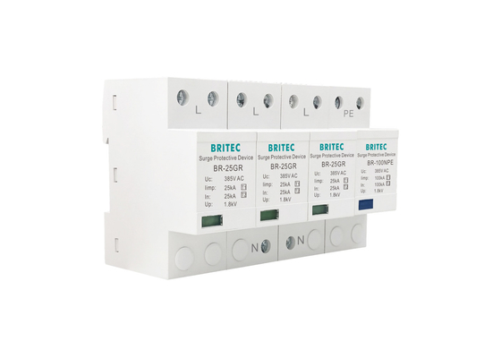 25KA 3P+NPE T1 Protector contra sobretensiones de clase I Tipo 1 SPD de alta energía