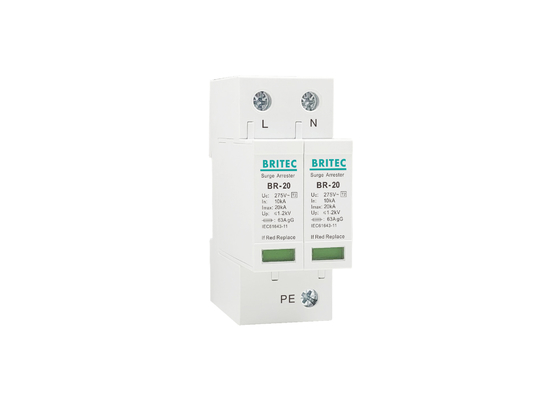 10kA/20kA Clase C Dispositivo de protección contra sobretensiones de energía de fase única 2P Protector contra sobretensiones de CA SPD