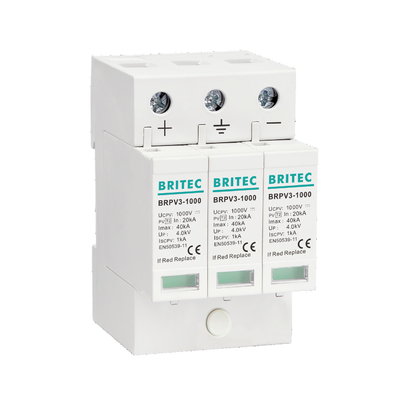 BRPV3-1000 1000V 3P PV solar SPD DC Protección contra sobretensiones Dispositivo de protección contra sobretensiones supresor de arresto Protección contra rayos PV dc