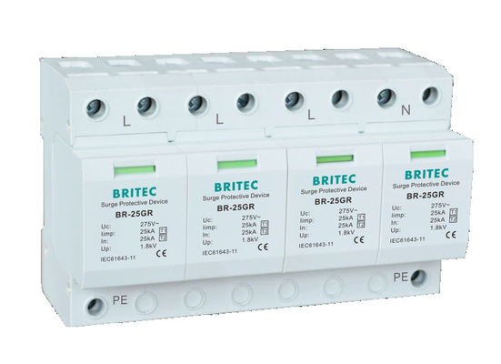 BR-25GR 4P Dispositivo de protección contra sobretensiones Spd Protector de sobretensiones spd de tipo 440V arrester de sobretensiones 275v protector contra sobretensiones eléctricas