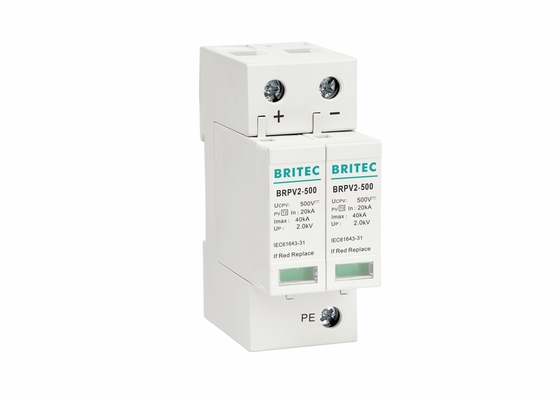 Dispositivo de protección contra sobretensiones fotovoltaicas de 2P 40KA DC Protector contra sobretensiones de 500V para el sistema solar fotovoltaico