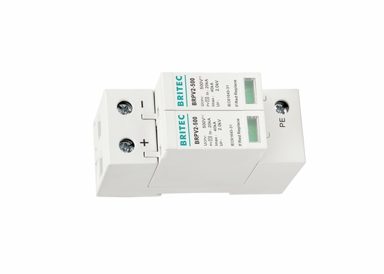 Dispositivo de protección contra sobretensiones fotovoltaicas de 2P 40KA DC Protector contra sobretensiones de 500V para el sistema solar fotovoltaico