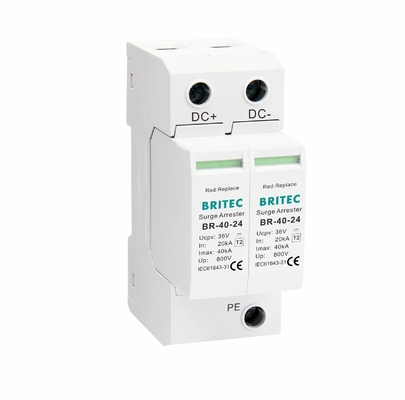 Dispositivo de protección contra las sobretensiones de BR-40 48 DC SPD Dc Suppressor de sobretensiones 40kA 48v arrester de sobretensiones pv