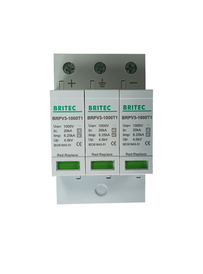 BRPV3-1000 T1 DC SPD Dc Suppressor de sobretensiones 3p Dispositivo de protección contra sobretensiones solares