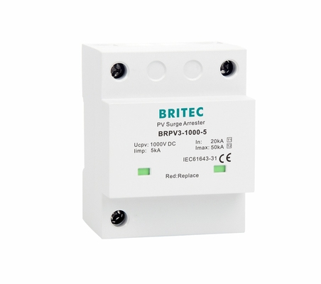 BRPV3-1000-5 T1 50kA DC 1000V 5kA arrestor de sobretensiones PV dispositivo de protección solar contra sobretensiones