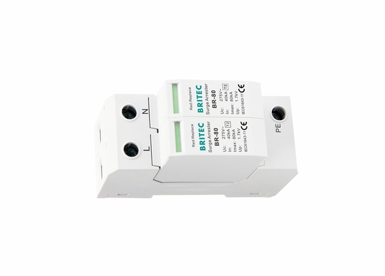 pararrayos del protector de sobretensiones de la protección contra la luz de la clase II de la CA de 80ka 2P 275V