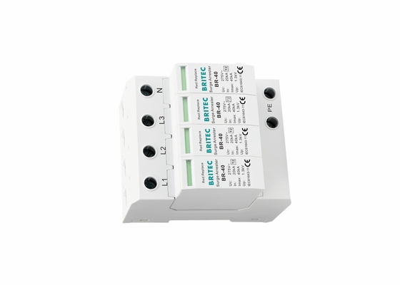 4P SPD Clase II 40ka Protector contra sobretensiones de corriente alterna 150V/275V/320V//385V/440V Protección contra rayos