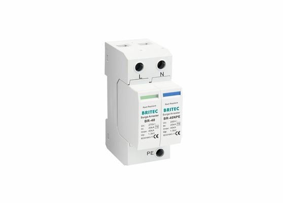 TVSS 150V/275V/320V/385V/440V 40KA Din Protección contra el relámpago de energía ferroviaria