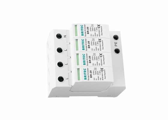 AC 4P Tipo 2 Protector contra rayos 20kA Protector contra sobretensiones SPD de toda la casa