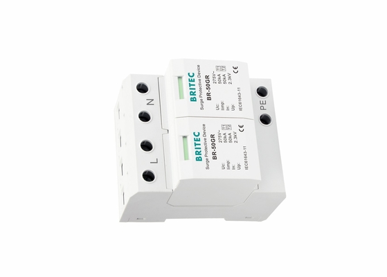 Sistema de CA 2P 50KA T1 Protector contra rayos Dispositivos de protección contra sobretensiones