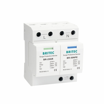 BR-25GR 3P+1 Tipo 1 Dispositivo de protección contra sobretensiones SPD Thunder Arrester interceptor de chispas spd Plug-in arrestor de sobretensiones