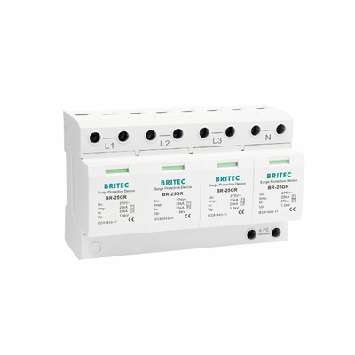BR-25GR 3P+1 Tipo 1 Dispositivo de protección contra sobretensiones SPD Thunder Arrester interceptor de chispas spd Plug-in arrestor de sobretensiones