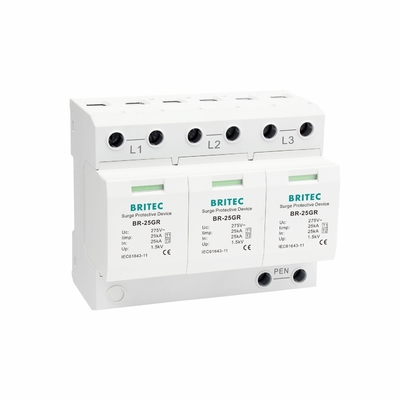 BR-25GR 3P+1 Tipo 1 Dispositivo de protección contra sobretensiones SPD Thunder Arrester Spark Gap SPD clase 1 Protector contra rayos