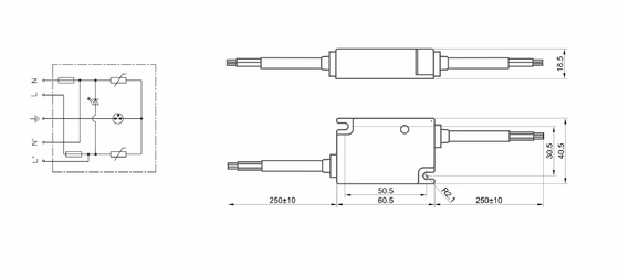 BRLED-08ASC-10 Protectores contra sobretensiones para iluminación exterior LED de 10kv spd