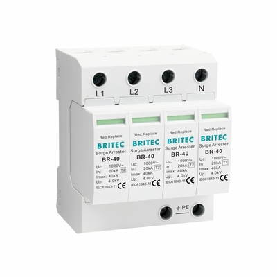 BR-40 1000 4P Protector contra sobretensiones tipo 2 1000V 690V 800V Protector contra sobretensiones de alta tensión de tres fases