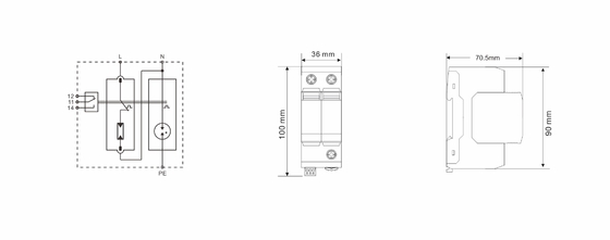 BR-25GS 1+1 spd t1 25ka Protector contra sobretensiones Protector contra sobretensiones eléctricas Tipo de brecha de chispa spd