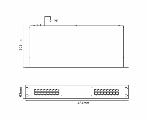 Supresor de sobretensiones de señal BRRJ45H-16R, protección contra sobretensiones Ethernet de montaje en rack de 1000M