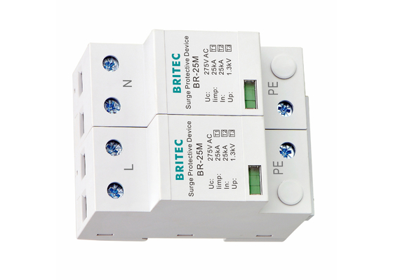 Tipo 1+2+3 25kA 275V SPD 2 polos Tipo 1 Protector contra sobretensiones Protección contra rayos