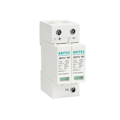 BRPV2-600 2 Mod 600V fotovoltaico fotovoltaico Spd DC Dispositivo de protección contra sobretensiones solar
