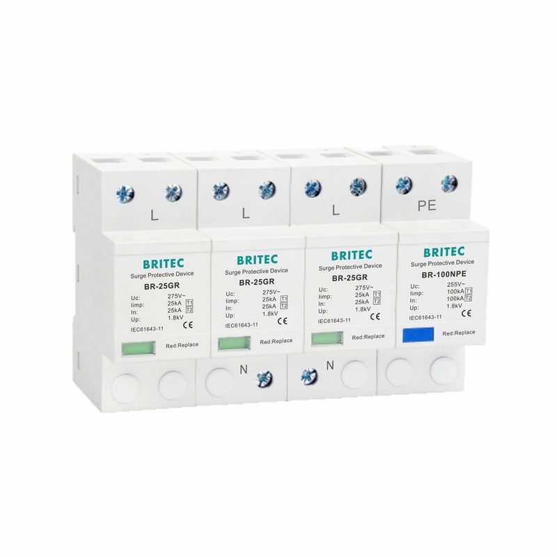 25KA 3P+NPE T1 Protector contra sobretensiones de clase I Tipo 1 SPD de alta energía