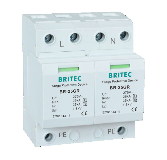 BR-25GR 4P Dispositivo de protección contra sobretensiones Spd Protector de sobretensiones spd de tipo 440V arrester de sobretensiones 275v protector contra sobretensiones eléctricas