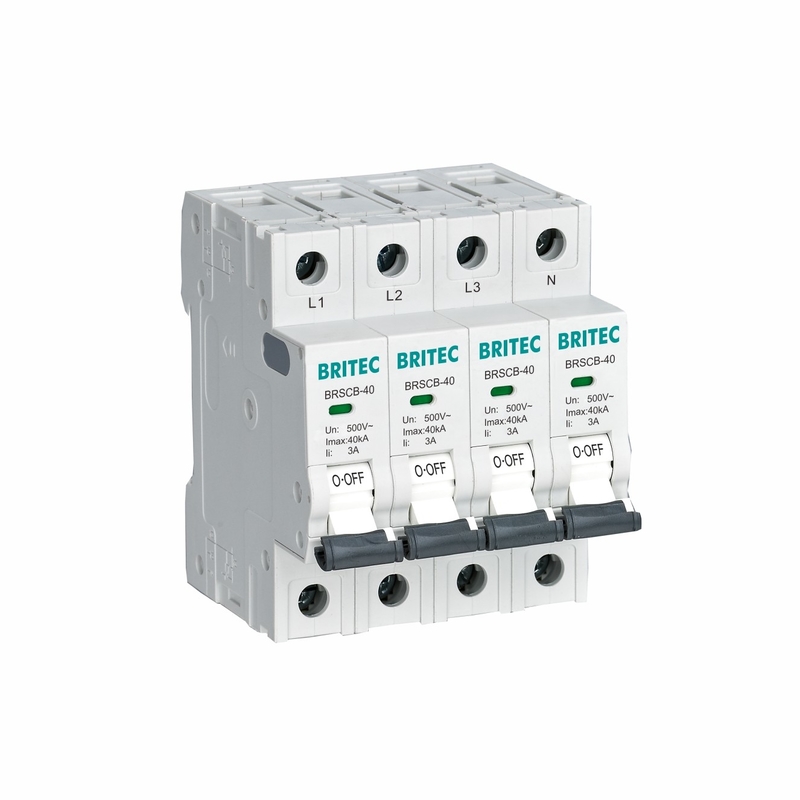 BRSCB-40 Clase II 40KA Protector de respaldo dedicado Dispositivo de protección contra sobretensiones MCB especialmente diseñado para el arrestor de sobretensiones.