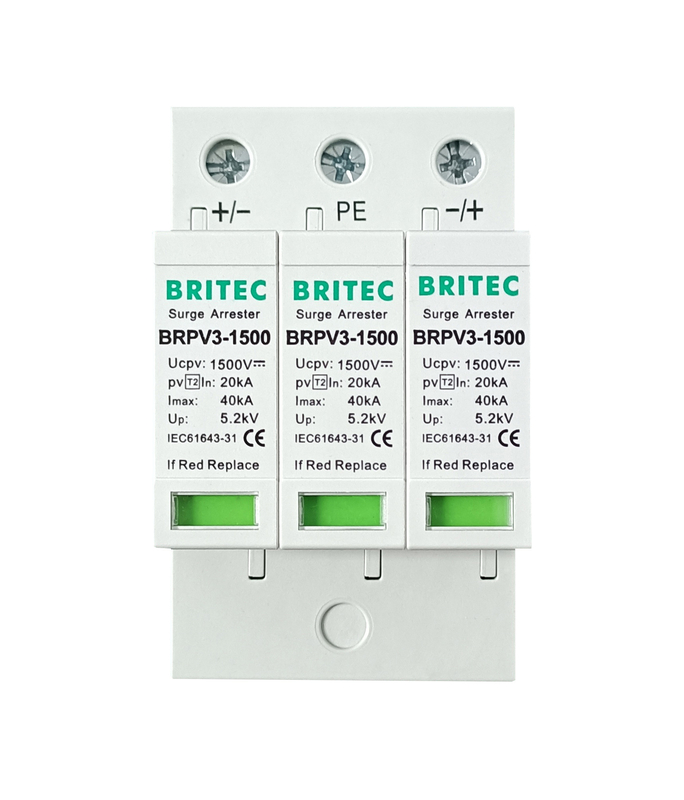 BRPV3-1500 Protector contra sobretensiones de tipo 2 Sistema solar de protección contra sobretensiones de 1500 V de corriente continua Protector contra sobretensiones fotovoltaicos Spd