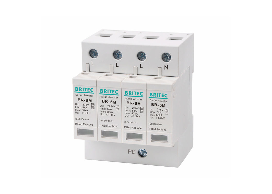 Protector contra sobretensiones de baja tensión de tipo termoplástico UL94-V0 4p
