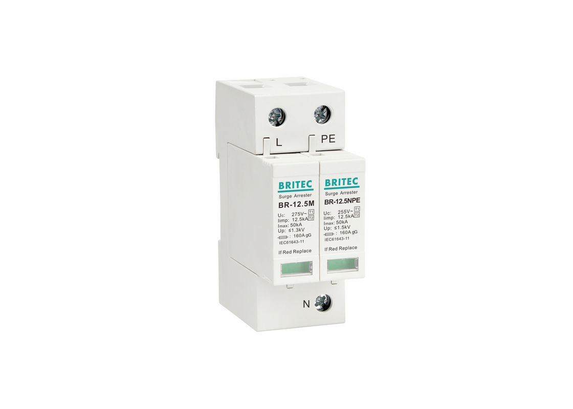 Protector contra las sobretensiones de potencia EN61643-11 Protector contra las sobretensiones de luz AC Tipo 1+2