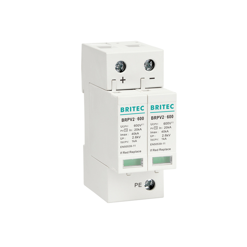 BRPV2-600 2 Mod 600V fotovoltaico fotovoltaico Spd DC Dispositivo de protección contra sobretensiones solar