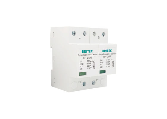 25kA 275V Din Rail Surge Arrester SPD Protector de sobretensiones de fase única con tecnología MOV