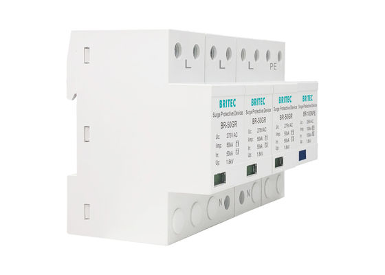 Energía 150V/275V/320V SPD del protector de sobretensiones del T1 50KA 3P+NPE de la clase I alta