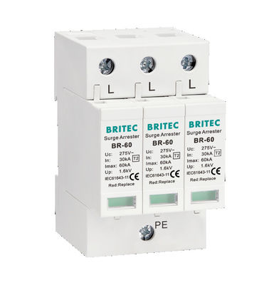 Type2 del pararrayos del dispositivo de protección contra sobrecargas de BR-60 3P SPD