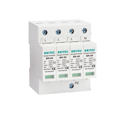 Type2 del pararrayos del dispositivo de protección contra sobrecargas de BR-60 3P SPD